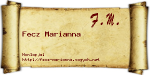 Fecz Marianna névjegykártya
